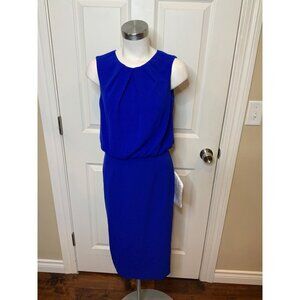 Dress The Population Royal Blue Sleeve Crepe Pencil Dress, Size S,  NWT!